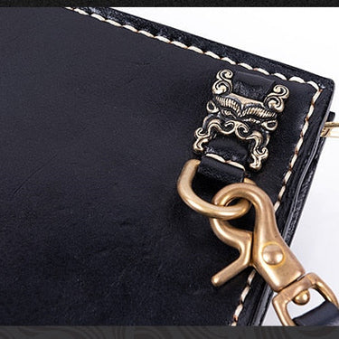 Men's Advanced Vegetable Tanned Leather Carvings Clutch Handbag  -  GeraldBlack.com