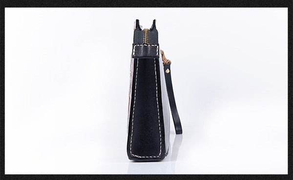 Men's Advanced Vegetable Tanned Leather Carvings Clutch Handbag  -  GeraldBlack.com