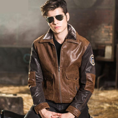 Men's Air Force Flight Real Pigskin Genuine Leather Jacket Coat  -  GeraldBlack.com