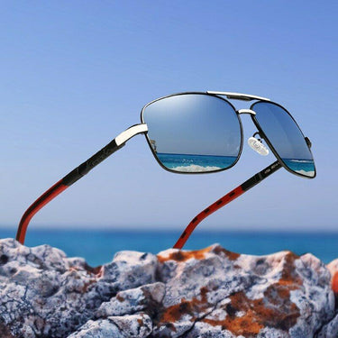 Men's Aluminum Frame UV400 Polarized Anti-reflective Driving Sunglasses  -  GeraldBlack.com