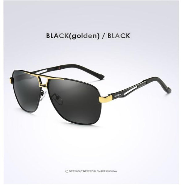 Men's Aluminum Frame UV400 Polarized Anti-reflective Square Sunglasses - SolaceConnect.com