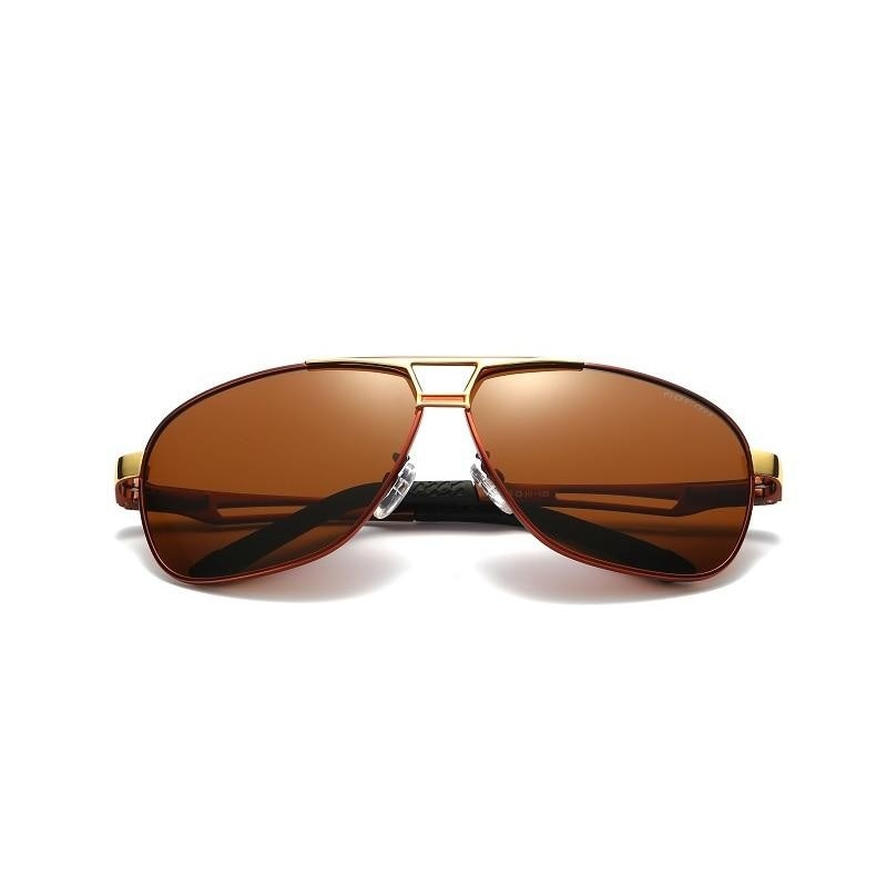 Men's Aluminum Frame UV400 Polarized Anti-reflective Square Sunglasses  -  GeraldBlack.com