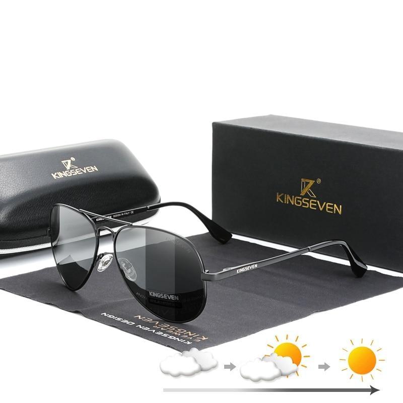 Men's Aluminum Frames Photochromic Polarized UV400 Lens Sunglasses Eyewear  -  GeraldBlack.com
