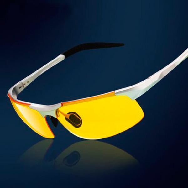 Men's Aluminum-Magnesium Car Drivers Night Vision Goggles with Anti-Glare  -  GeraldBlack.com