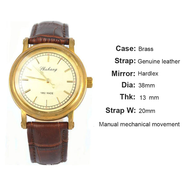 Men's Antique Designer Brass Mechanical Hand Wind Wristwatches  -  GeraldBlack.com