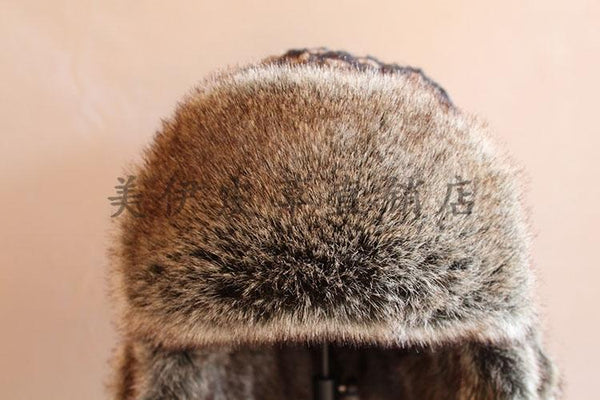 Men's Artificial Nylon Rabbit Fur Windproof Ushanka Bomber Hats - SolaceConnect.com
