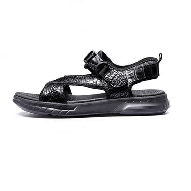Men's Authentic Alligator Leather Leisure Casual Hook Loop Sandals  -  GeraldBlack.com