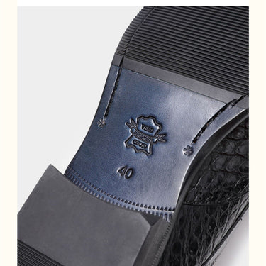 Men's Authentic Crocodile Skin Round Toe Office Businessmen shoes  -  GeraldBlack.com