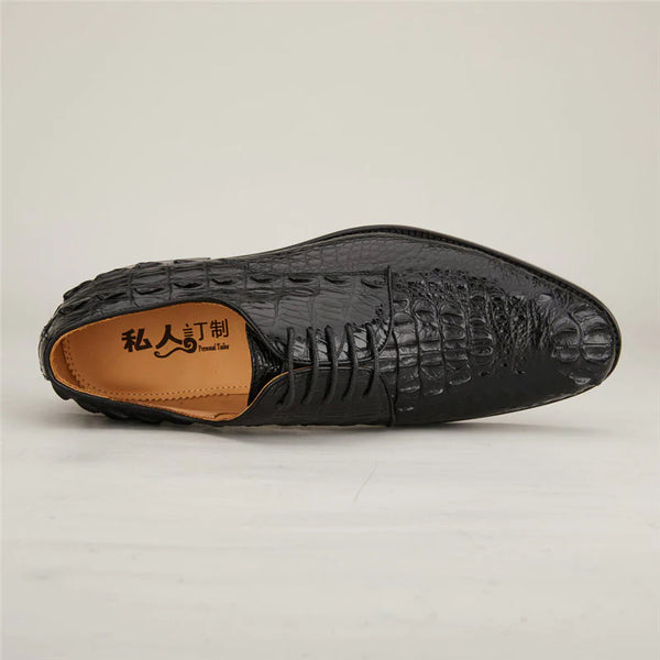 Men's Authentic Exotic Genuine Crocodile Skin Business Dress Shoes  -  GeraldBlack.com