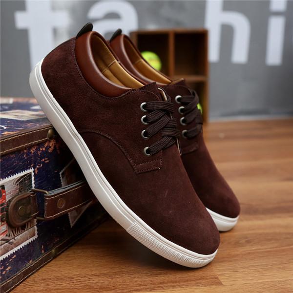 Men's Autumn and Winter Leather Suede Breathable Casual Canvas Shoes - SolaceConnect.com
