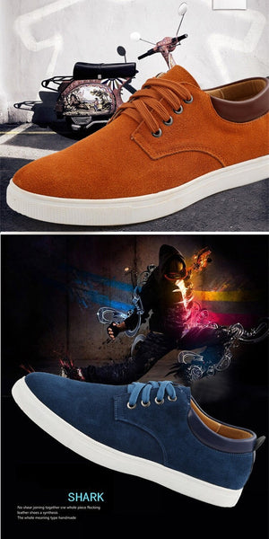 Men's Autumn and Winter Leather Suede Breathable Casual Canvas Shoes  -  GeraldBlack.com
