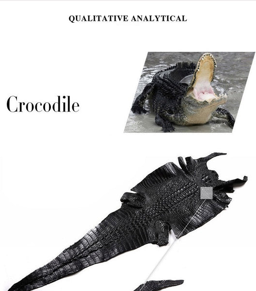 Men's Autumn Authentic Crocodile Belly Skin Square Toe Dress Shoes  -  GeraldBlack.com