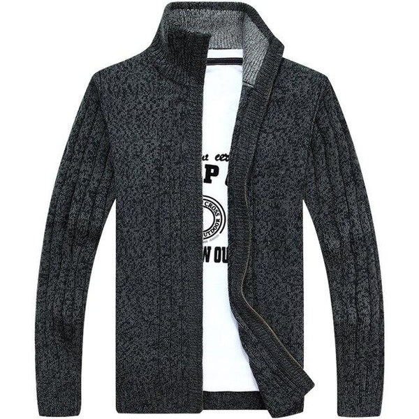 Men's Autumn Winter Casual Warm Thick Zipper Cardigan Sweaters - SolaceConnect.com