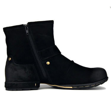 Men's Autumn Winter Genuine Suede Cow Leather High Top Ankle Boots - SolaceConnect.com
