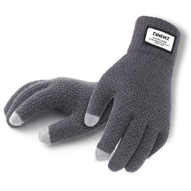 Men's Autumn Winter Thicken Cashmere Wool Knitted Solid Touch Screen Gloves  -  GeraldBlack.com