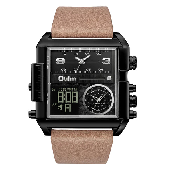 Men's Big Dial Chronograph Quartz Date Clock Sports Wristwatch  -  GeraldBlack.com