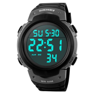 Men's Big Dial Digital Sports Watches with Chronograph & Leather Strap - SolaceConnect.com
