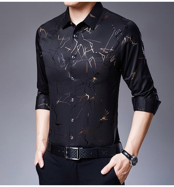 Men's big pocket shirts clothing korean fashion long sleeve luxury dress casual clothes jersey  -  GeraldBlack.com