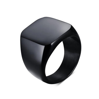 Men's Black Punk Stainless Steel Individuality Ring in Cool Rock Style - SolaceConnect.com