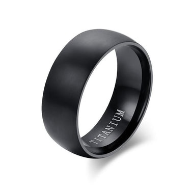 Men's Black Titanium Matte Finish Engagement Ring in Classic Style - SolaceConnect.com