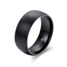 Men's Black Titanium Matte Finish Engagement Ring in Classic Style  -  GeraldBlack.com