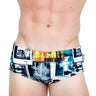Men's Board Beach Surfing Boxer Swim Briefs Black Swimsuits with 3D print - SolaceConnect.com
