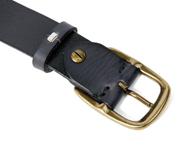 Cowhide Belts Leather Belt for Men Men's Brass Pin Buckle Metal Male Jeans Accessories 3.2cm Wide - SolaceConnect.com