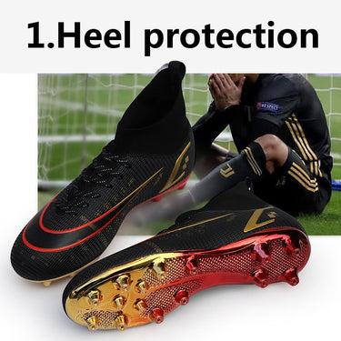 Men's Breathable AG and HG Outdoor High Ankle Massage Soccer Shoes  -  GeraldBlack.com