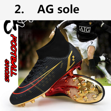 Men's Breathable AG and HG Outdoor High Ankle Massage Soccer Shoes  -  GeraldBlack.com