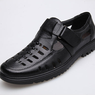 Men's Breathable Genuine Leather Sandals for Outdoor Walking  -  GeraldBlack.com