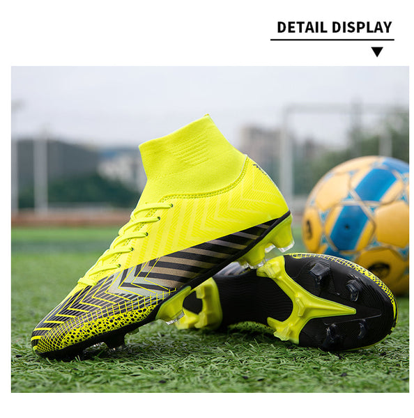 Men's Breathable Lace-up Lighted Waterproof Professional Soccer Shoes  -  GeraldBlack.com