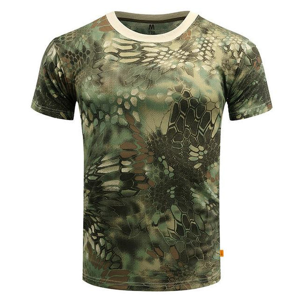 Men's Breathable Tight Tactical Camouflage Quick Dry Compression T-Shirt - SolaceConnect.com