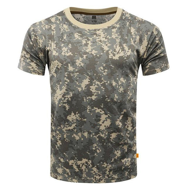 Men's Breathable Tight Tactical Camouflage Quick Dry Compression T-Shirt - SolaceConnect.com