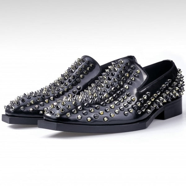 Men's British Style Genuine Leather Square Toe Slip-on Business Loafers  -  GeraldBlack.com