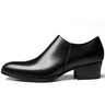 Men's British Style Round Toe Business Office Black Genuine Leather Shoes - SolaceConnect.com