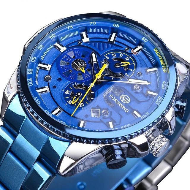 Men's Business Automatic Mechanical Stainless steel Multifunction Watch  -  GeraldBlack.com