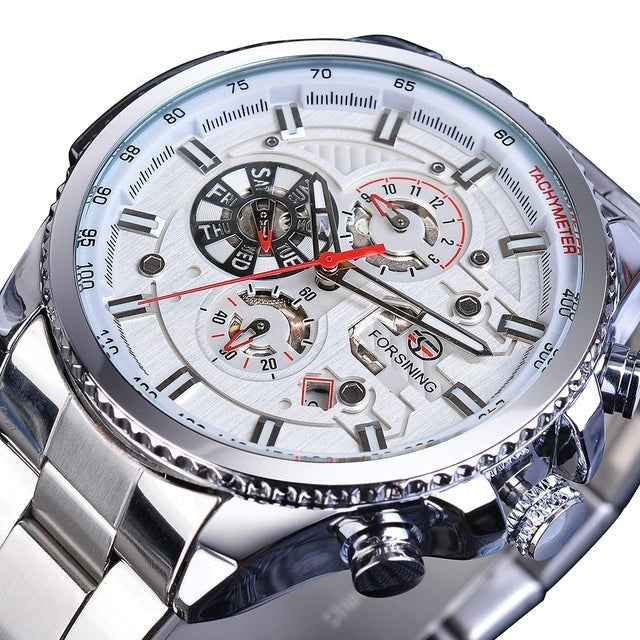 Men's Business Automatic Mechanical Stainless steel Multifunction Watch  -  GeraldBlack.com