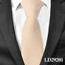 Men's Business Casual Skinny Gravatas Solid Black Cotton Neck Ties - SolaceConnect.com