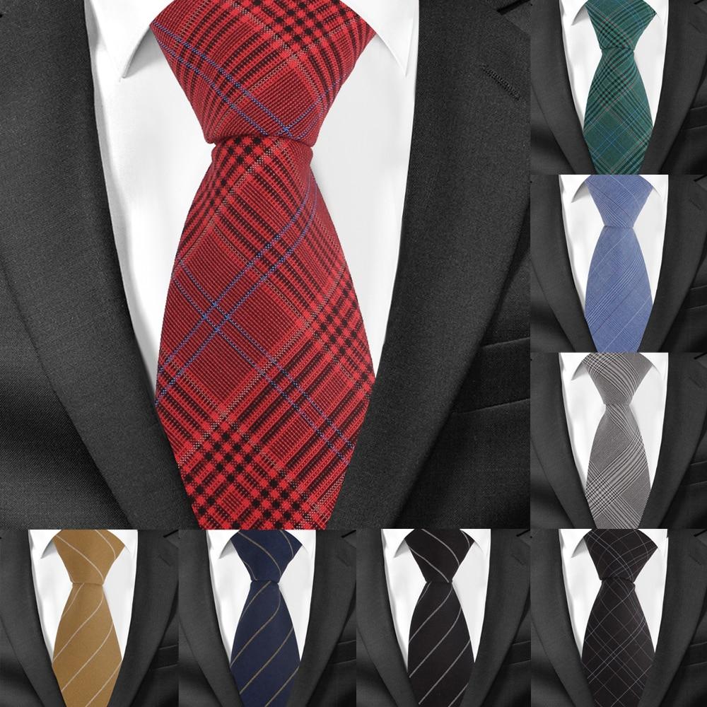 Men's Business Casual Skinny Striped Gravatas Plaid Neckties  -  GeraldBlack.com