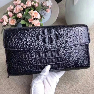 Men's Business Casual Style Authentic Alligator Skin Wristlets Clutch Bag  -  GeraldBlack.com