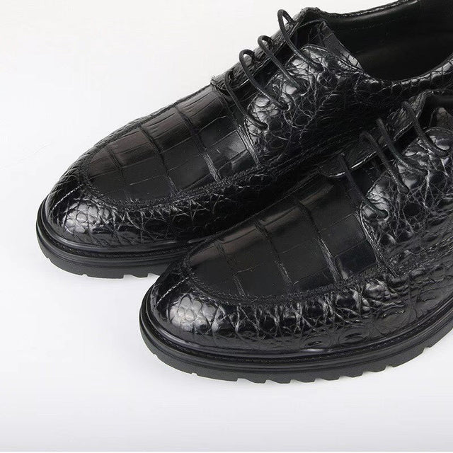 Crocodile Veins Lace-up Pointed Toemal Business Dress Men Dress Shoes