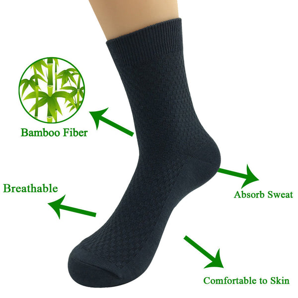 Men's Business Fashion 10 Pairs Lot Bamboo Fiber Breathable Socks  -  GeraldBlack.com