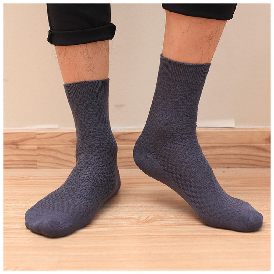 Men's Business Fashion 10 Pairs Lot Bamboo Fiber Breathable Socks  -  GeraldBlack.com