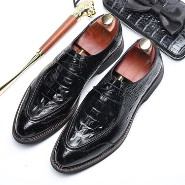Men's Business Luxury Casual Genuine Leather Pointed Toe Dress Shoes  -  GeraldBlack.com