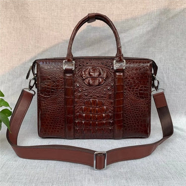 Men's Business Style 100% Genuine Crocodile Skin Large Handbag  -  GeraldBlack.com