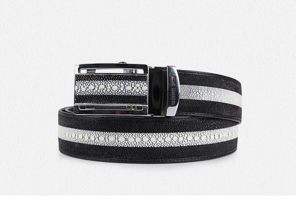 Men's Business Style Black White Genuine Skate Skin Waist Strap Belts  -  GeraldBlack.com