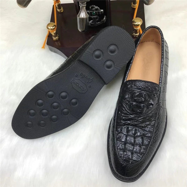 Men's Business Style Round Toe Exotic Genuine Alligator Leather Loafers  -  GeraldBlack.com