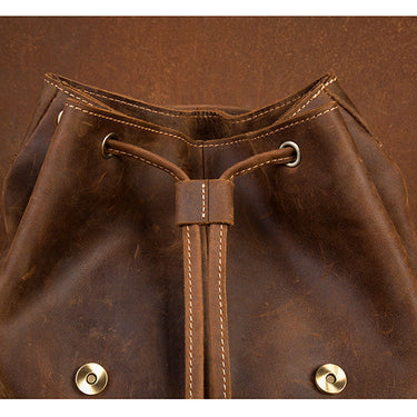Men's Business Vintage Handmade Cowhide Full Grain Leather Backpack  -  GeraldBlack.com