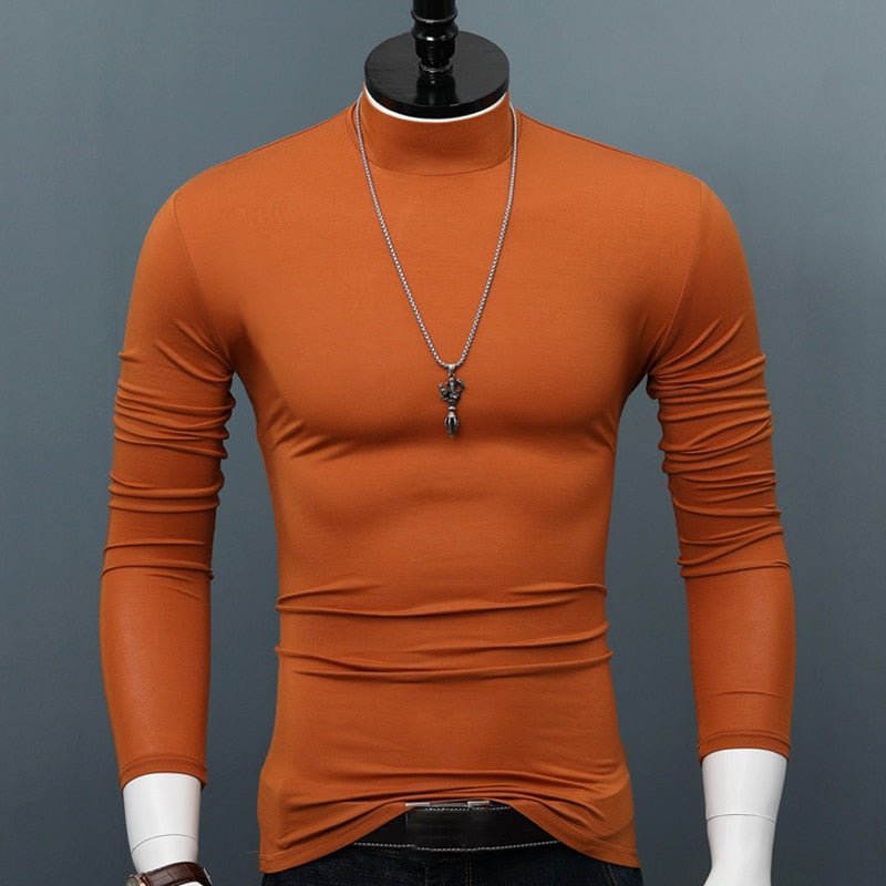 Men's Casual 4XL 5XL 6XL Plus Size Turtleneck Long Sleeve T-Shits  -  GeraldBlack.com