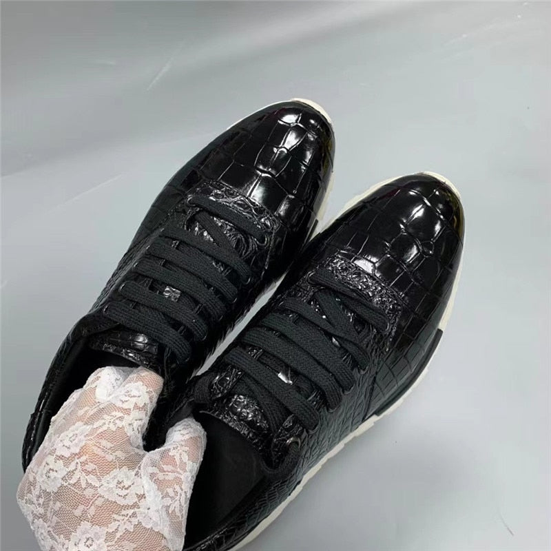 Men's Casual Authentic Exotic Genuine Crocodile Leather Sneakers  -  GeraldBlack.com